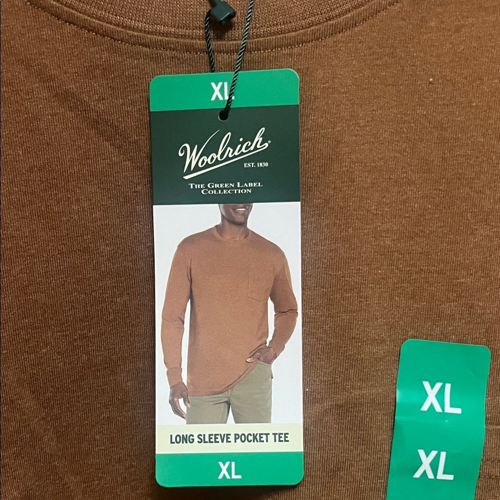 Woolrich Men's Tan Long Sleeve Tee - Picture 3 of 5
